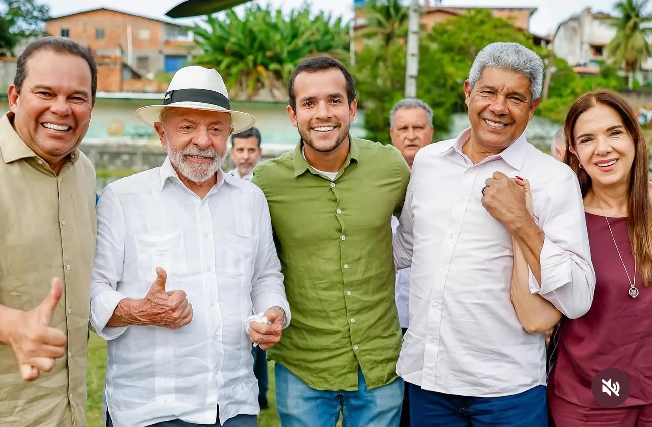 Ao lado de Lula, Jerônimo e Geraldinho, deputado Matheus Ferreira celebra início das obras da Ponte Salvador–Itaparica