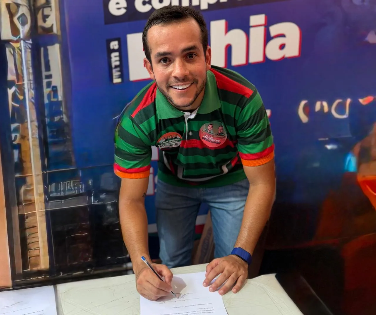 Matheus de Geraldinho oficializa campanha à reeleição durante  Convenção do Time de Lula, em Salvador